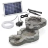 Bachlaufschalen-Set 2-teilig grau mit Solarpumpe