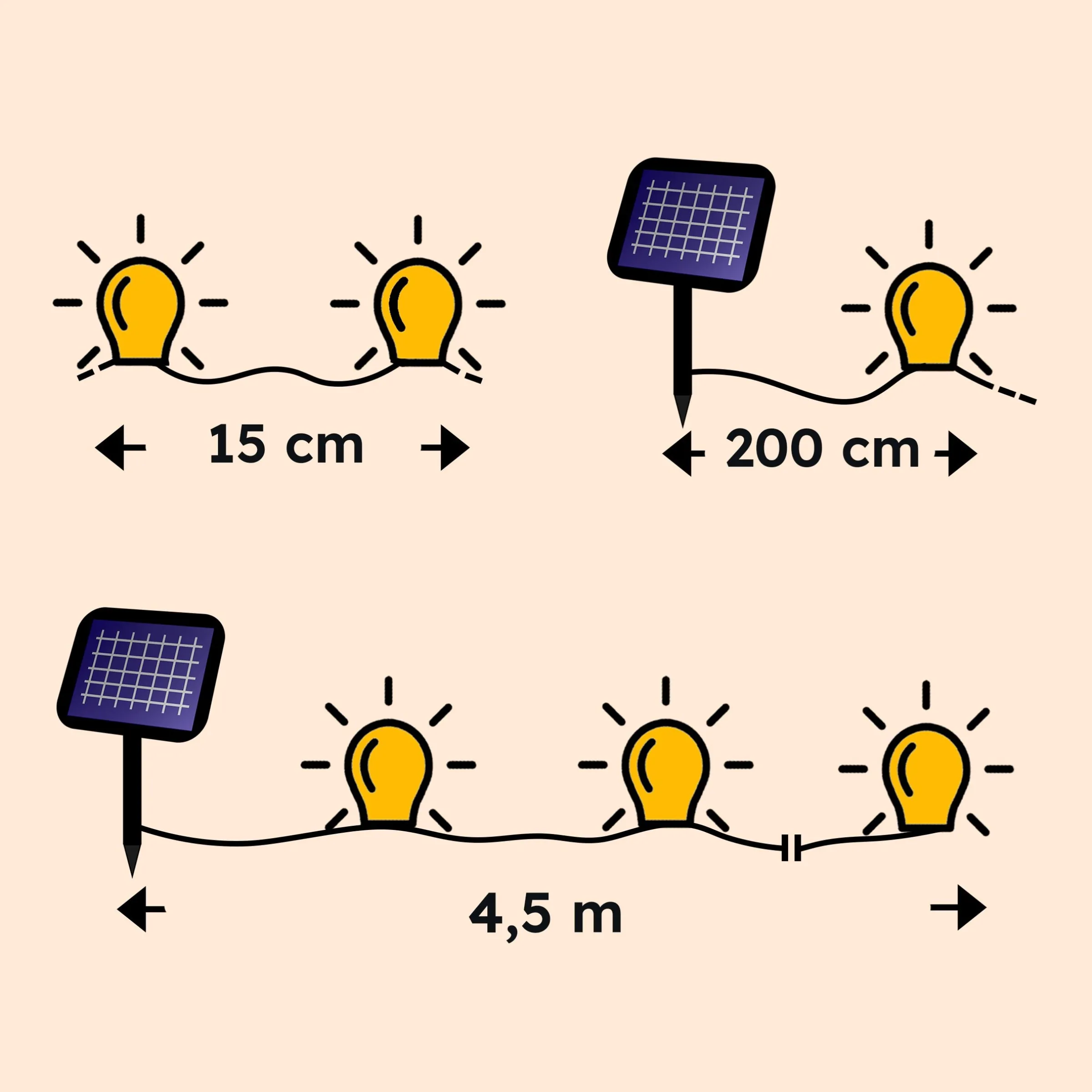 Beleuchtetes Juteseil mit eingearbeiteter Solar Lichterkette