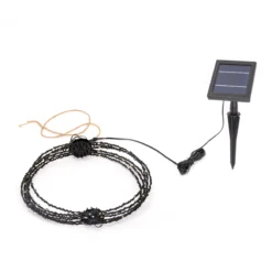 Hängende Solar-Dekokugel Ø 25 cm mit 180 bernsteinfarbenen LEDs