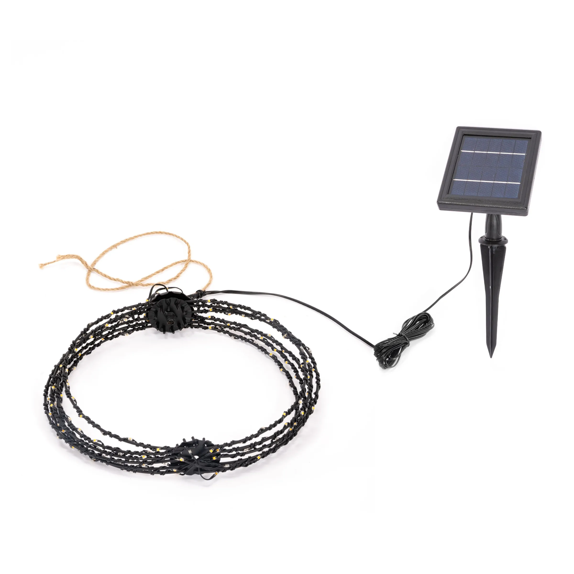 Hängende Solar-Dekokugel Ø 25 cm mit 180 bernsteinfarbenen LEDs