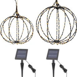 Hängende Solar-Dekokugeln 2er Set
