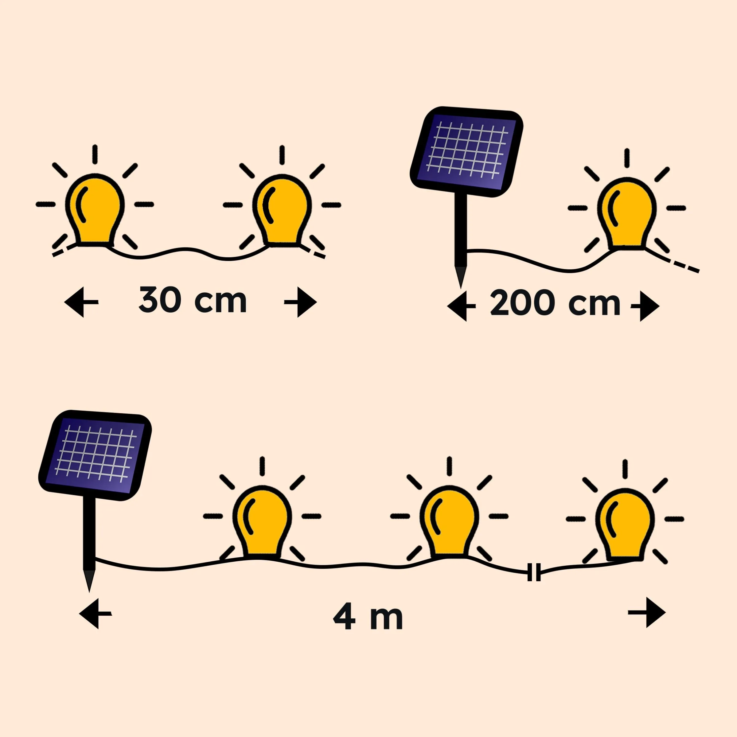 Laternen-Lichterkette Marokko - kupfer / gold, solarbetrieben