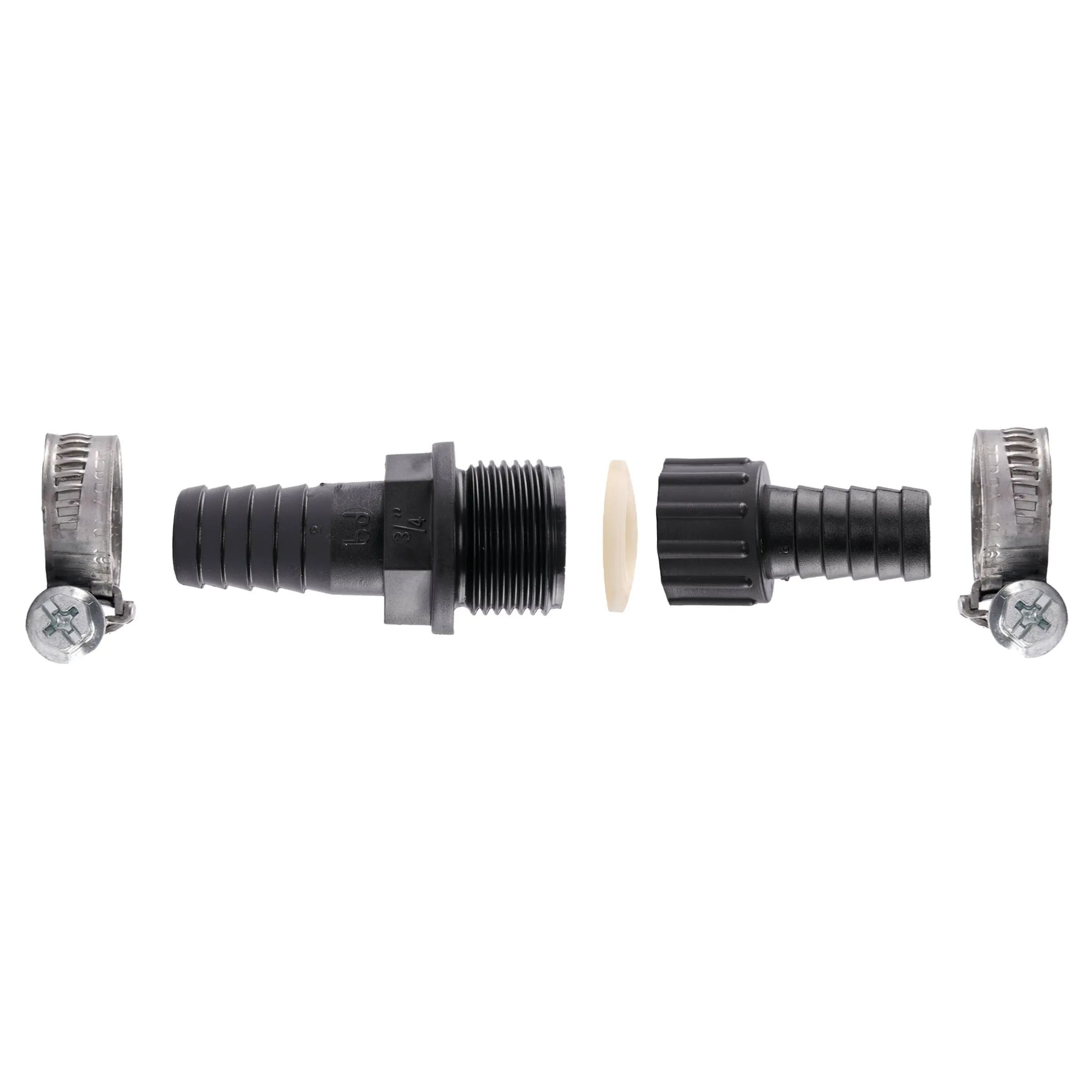 Schlauchverbinder 3/4" - 19 mm, inkl. 2 Schlauchschellen