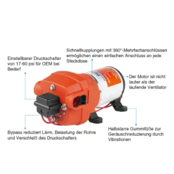 Seaflo 4-Kammer Druck Membranpumpe 12 VDC und 1020 l/h Förderleistung
