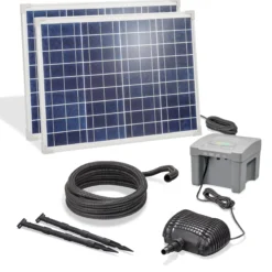 Solar Bachlaufpumpenset 100/4200 mit 24 Ah LiFePO4 Akkuspeicher