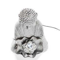 Solarbrunnen Buddha mit LED-Beleuchtung