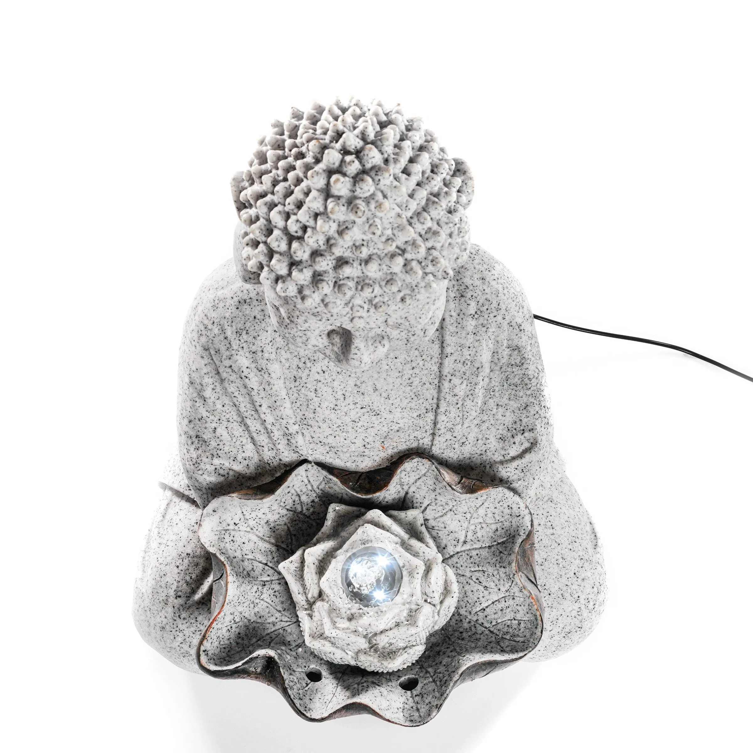 Solarbrunnen Buddha mit LED-Beleuchtung