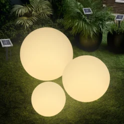 Solar Deko-Leuchtkugelset 30, 40 und 50 cm mit externem 2 W Solarmodul