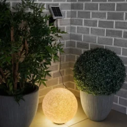 Solar Deko-Leuchtstein 40 cm mit externem 2 W Solarmodul