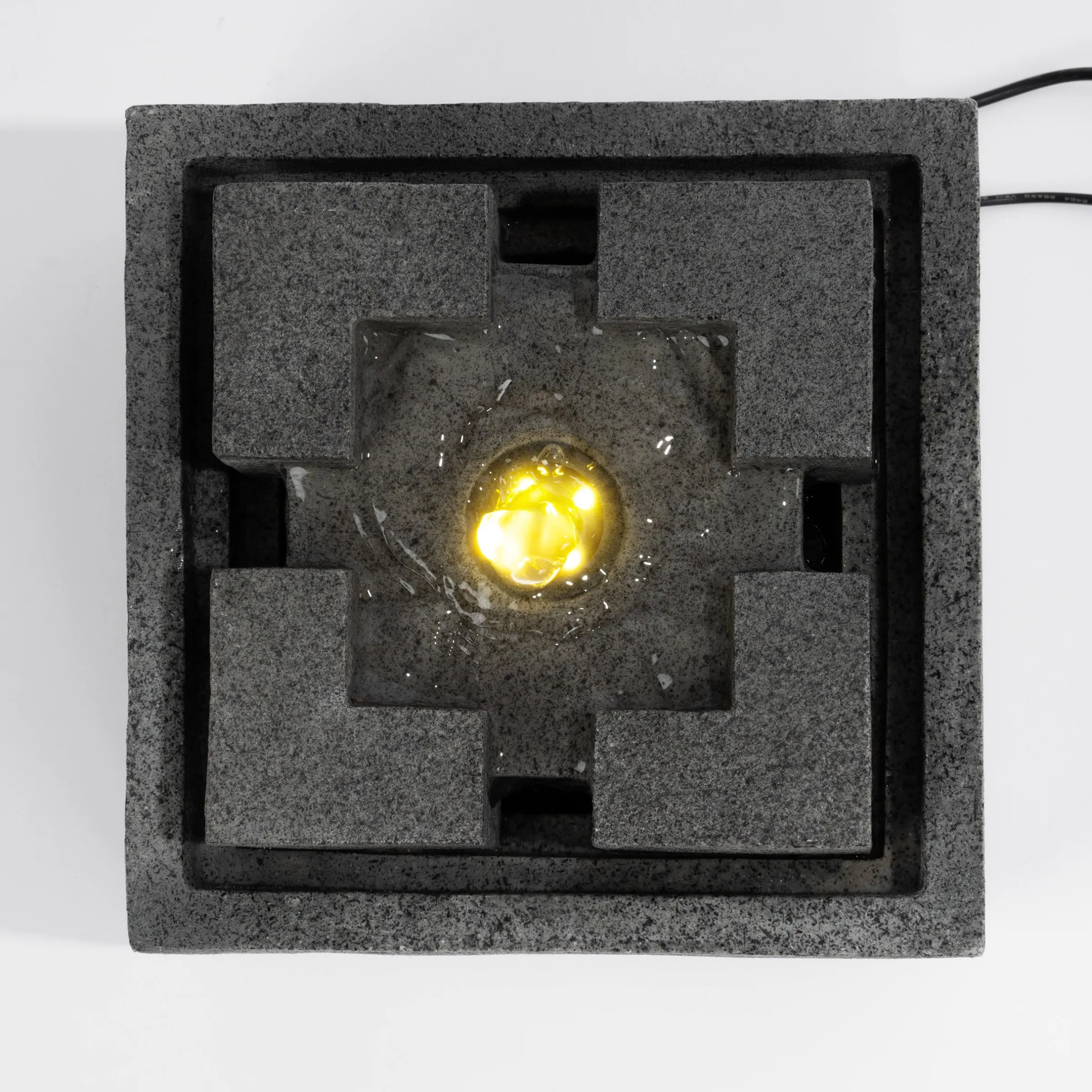 Solar Designbrunnen Modern Style mit LED Beleuchtung