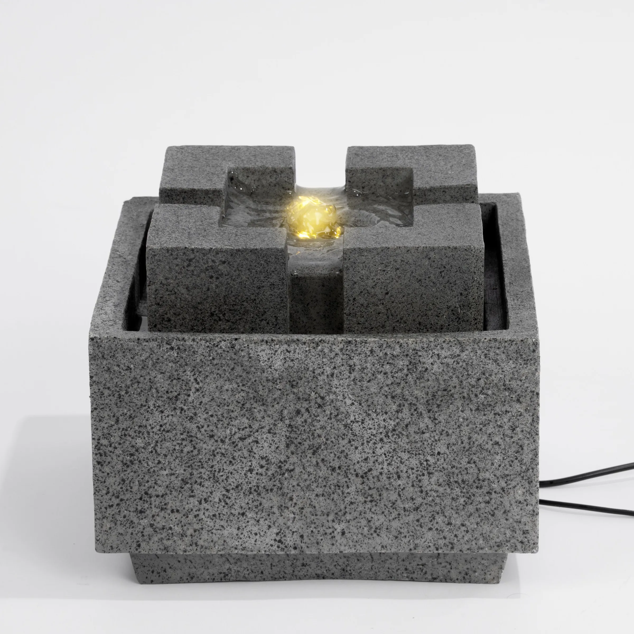 Solar Designbrunnen Modern Style mit LED Beleuchtung