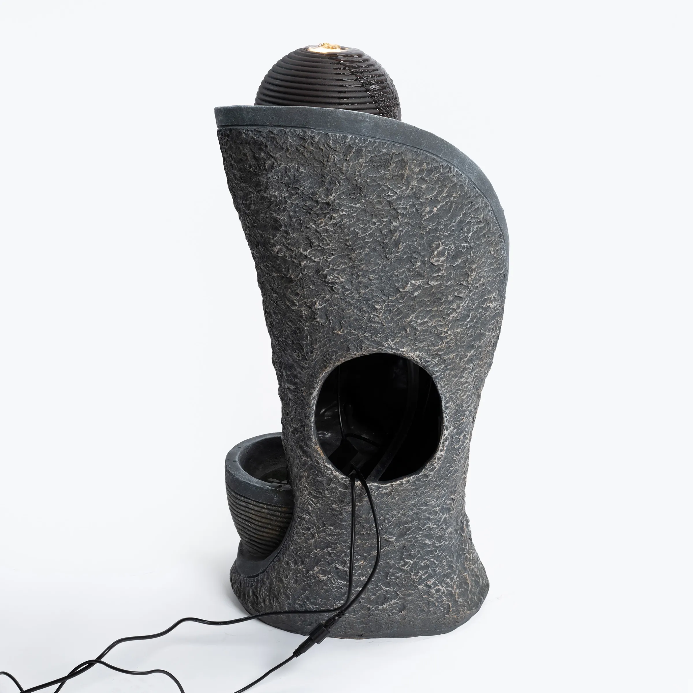 Solar Design Gartenbrunnen mit Wasserquelle und Kaskade