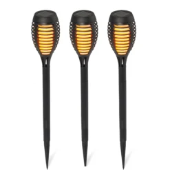 Solar Gartenfackel Lorenzo im 3er-Set