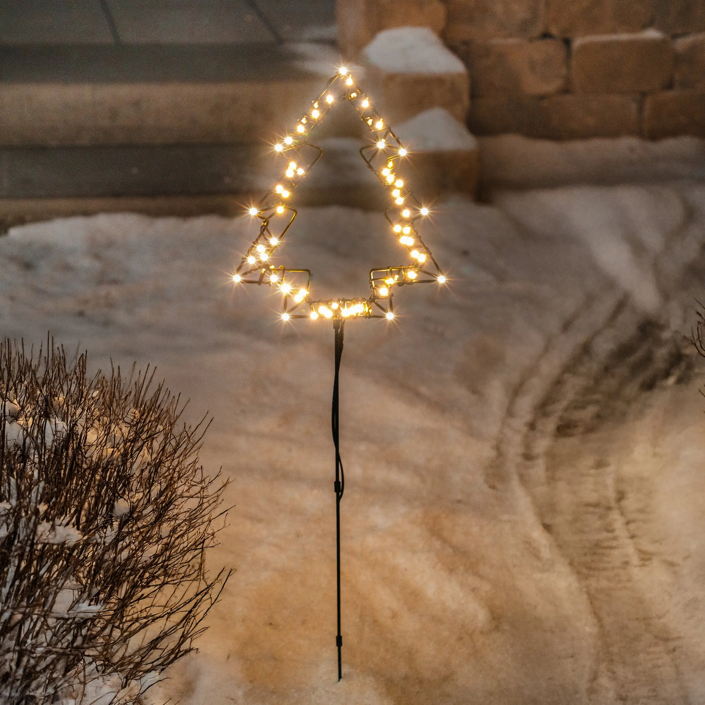Solar Gartenstecker Weihnachtsbaum mit 60 warmweißen LEDs