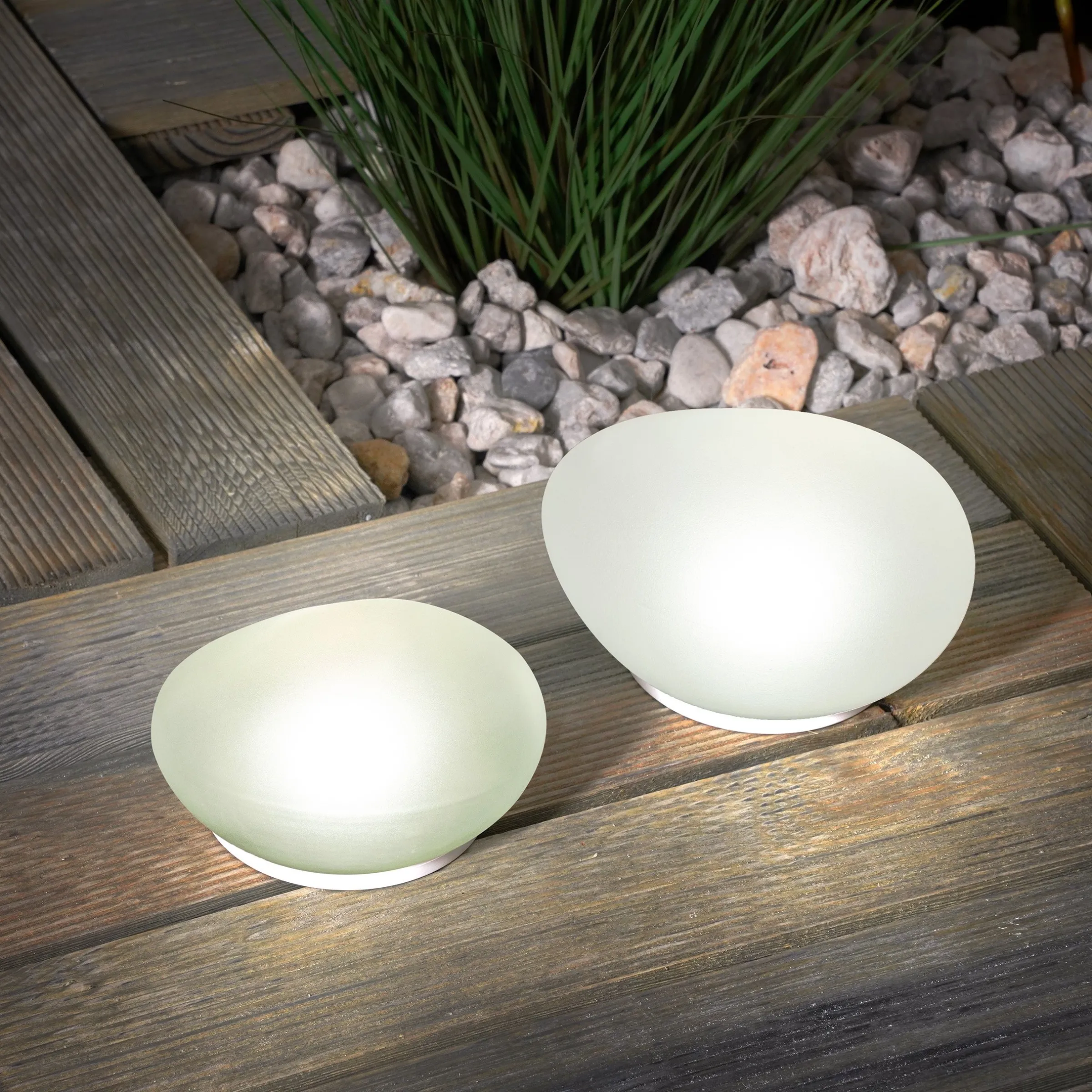 Solar Glas-Leuchtsteine im 2er-Set