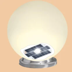 Solarkugel ⌀ 40 cm mit Edelstahlsockel und Fernbedienung