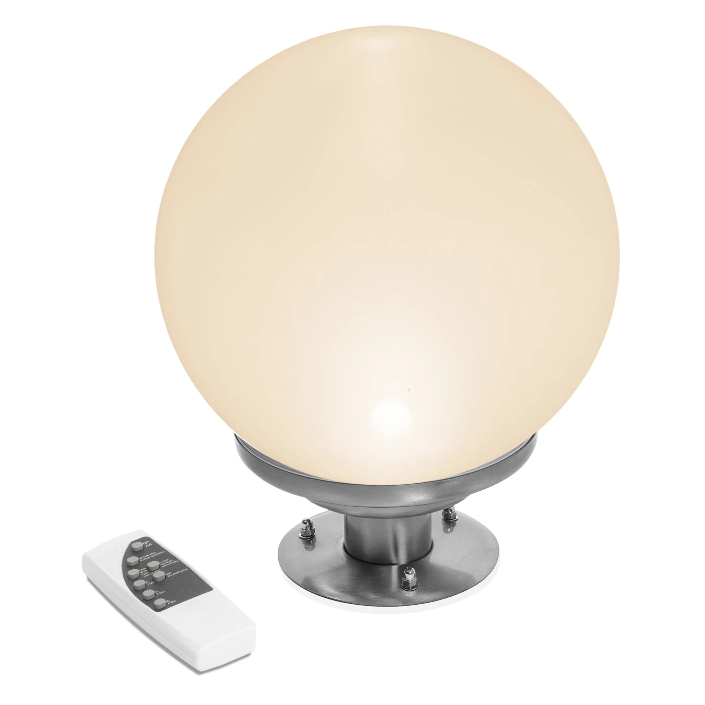 Solarkugel ⌀ 30 cm mit Edelstahl-Standfuß und Fernbedienung