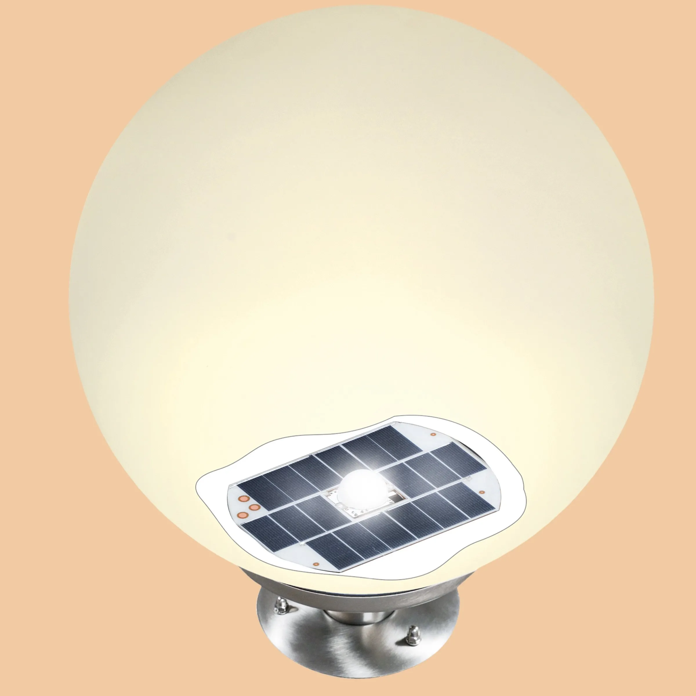 Solarkugel Liana ⌀ 50 cm mit Edelstahlfuß und Fernbedienung