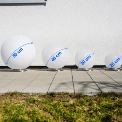 Solarkugel Liana ⌀ 50 cm mit Edelstahlsockel und Fernbedienung