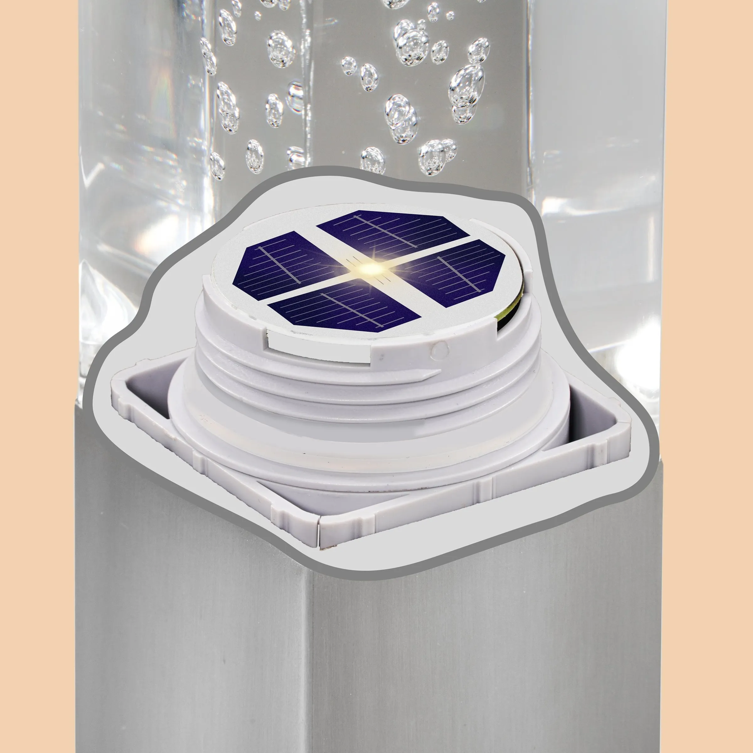 Solarleuchte Bubble Tower im 3er-Set aus Edelstahl
