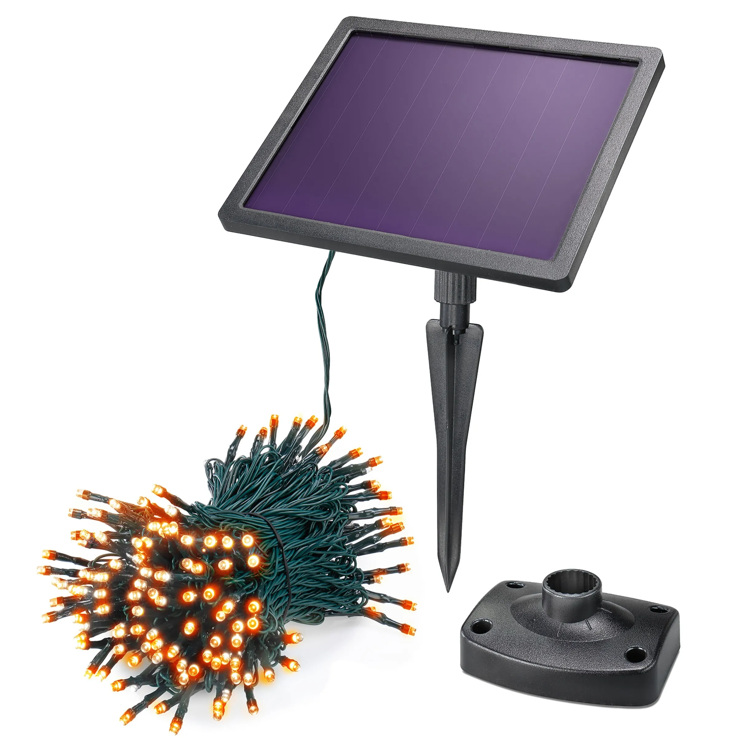 Solar Lichterkette mit 200 bernsteinfarbenen LEDs