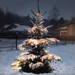 Solar Lichterkette mit 200 bernsteinfarbenen LEDs