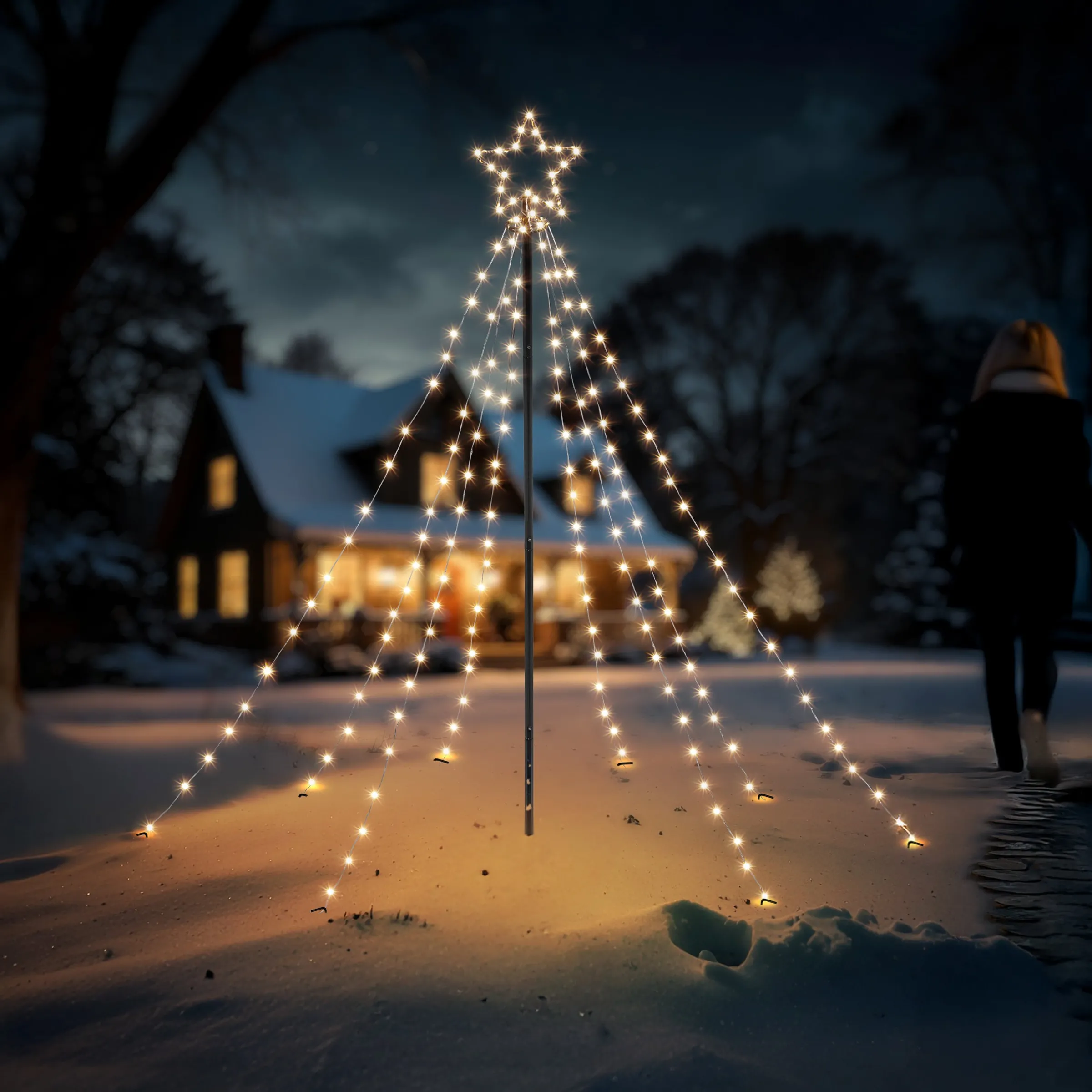 Solar Lichterketten Weihnachtsbaum XXL, Höhe 2 m mit 200 LEDs