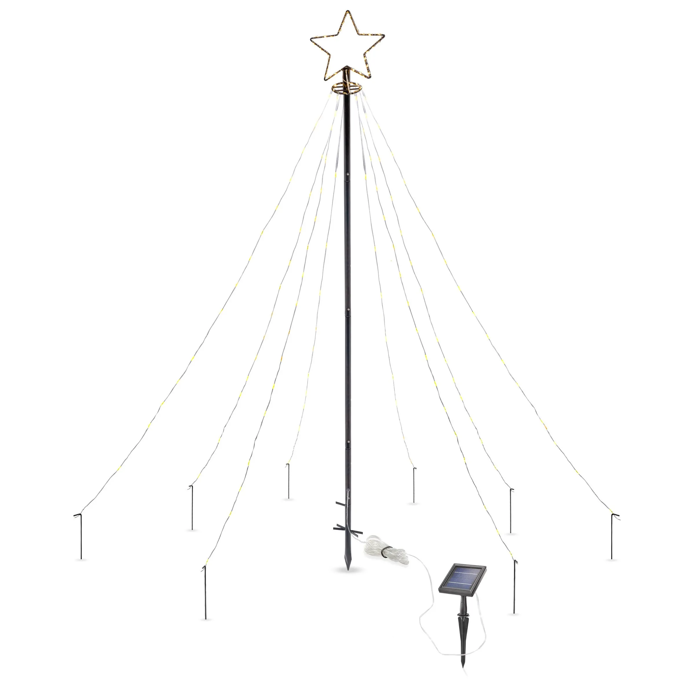 Solar Lichterketten Weihnachtsbaum XXL, Höhe 2 m mit 200 LEDs