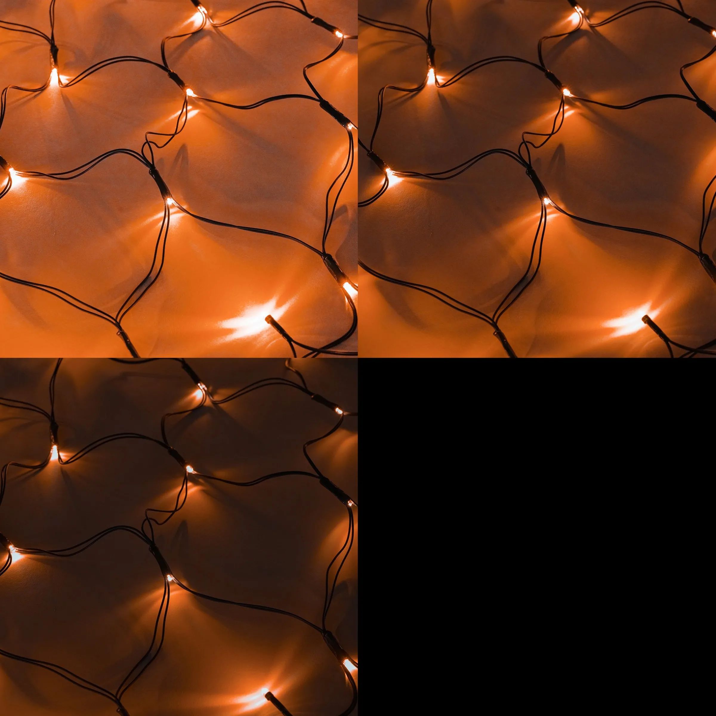 Solar Lichternetz mit 144 bernsteinfarbenen LEDs