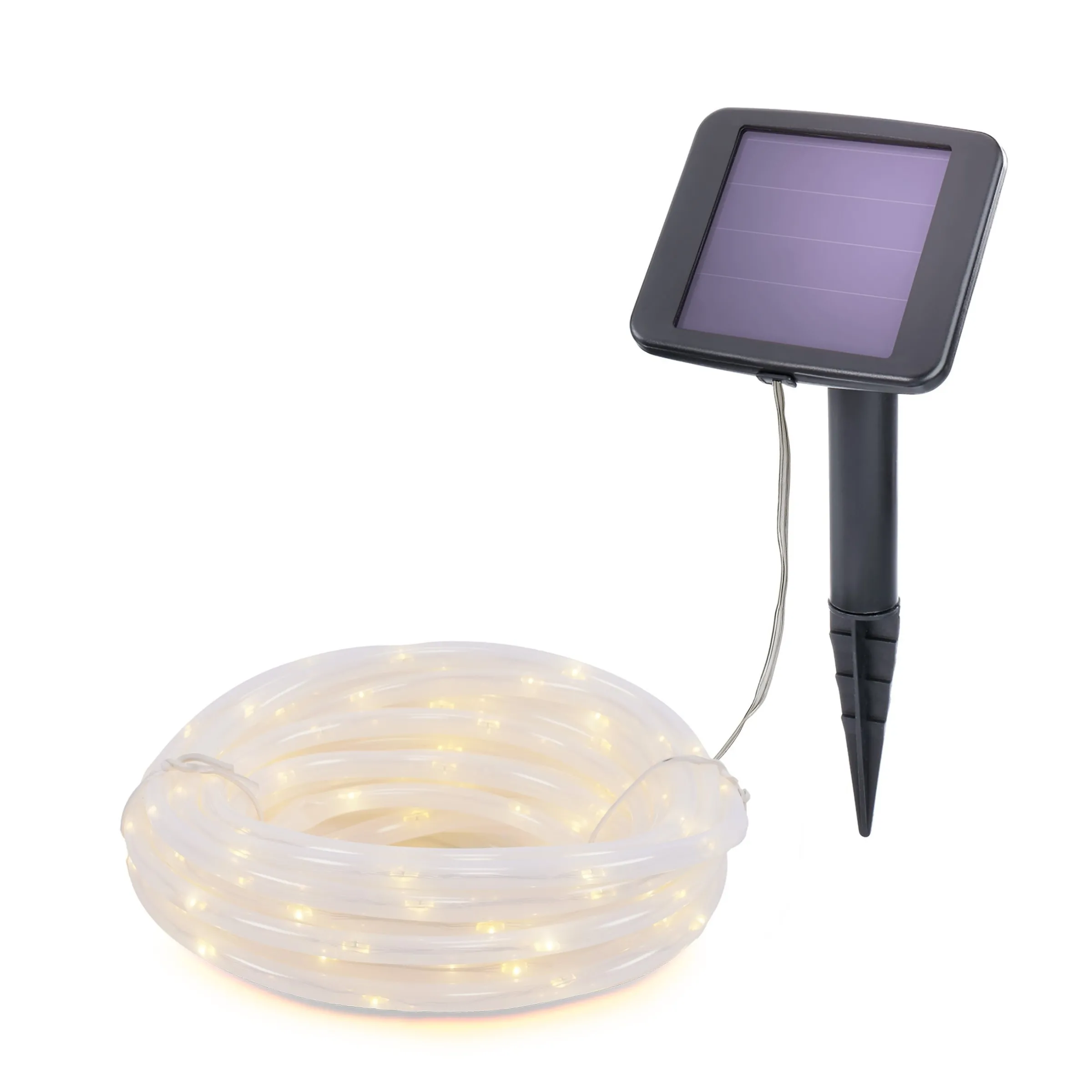 Solar Lichterschlauch mit 100 warmweißen LEDs