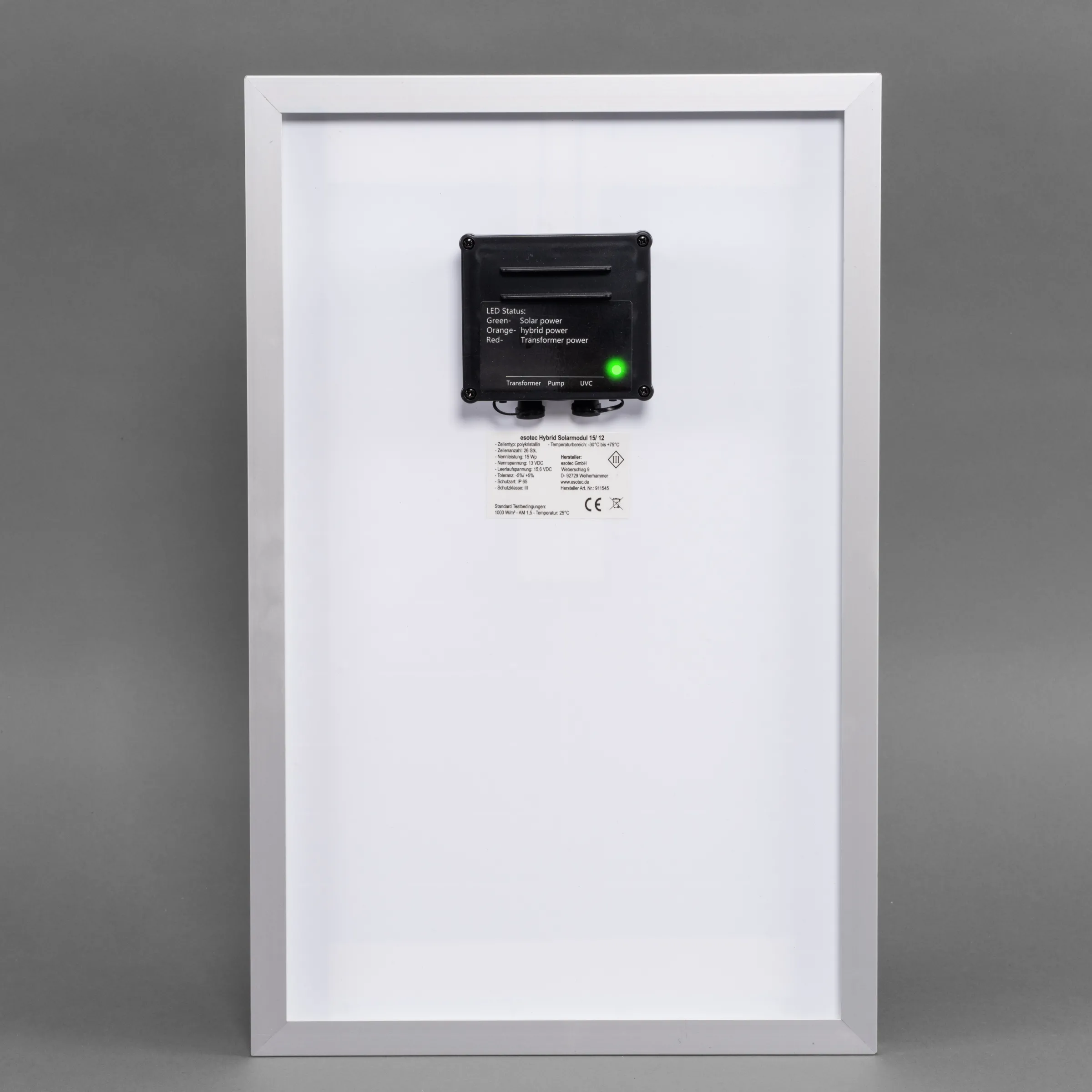 Solarmodul 15 Wp / 13 V für UV-Hybridsystem