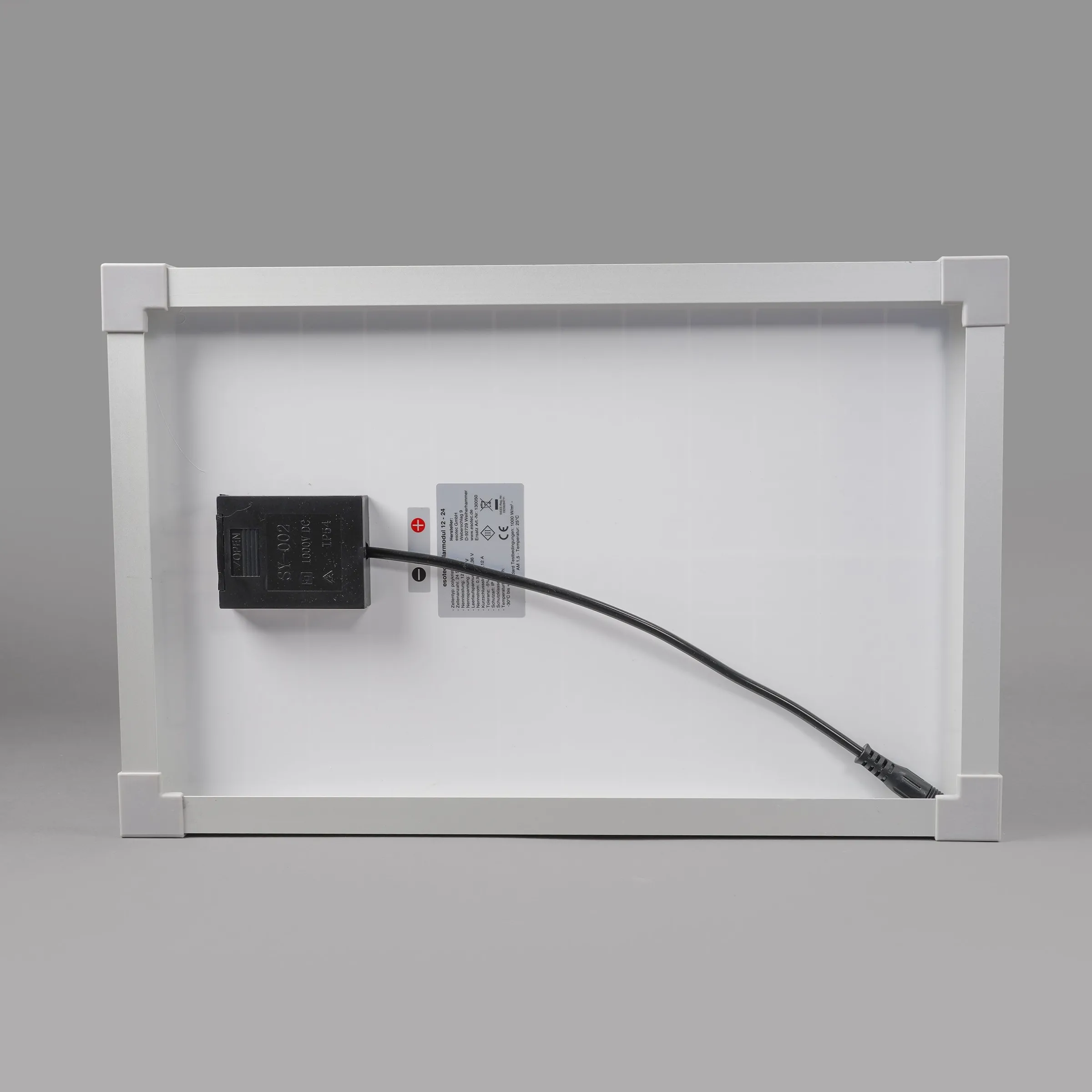 Solarmodul 12 Wp / 12 V mit Stecker 2-polig klein