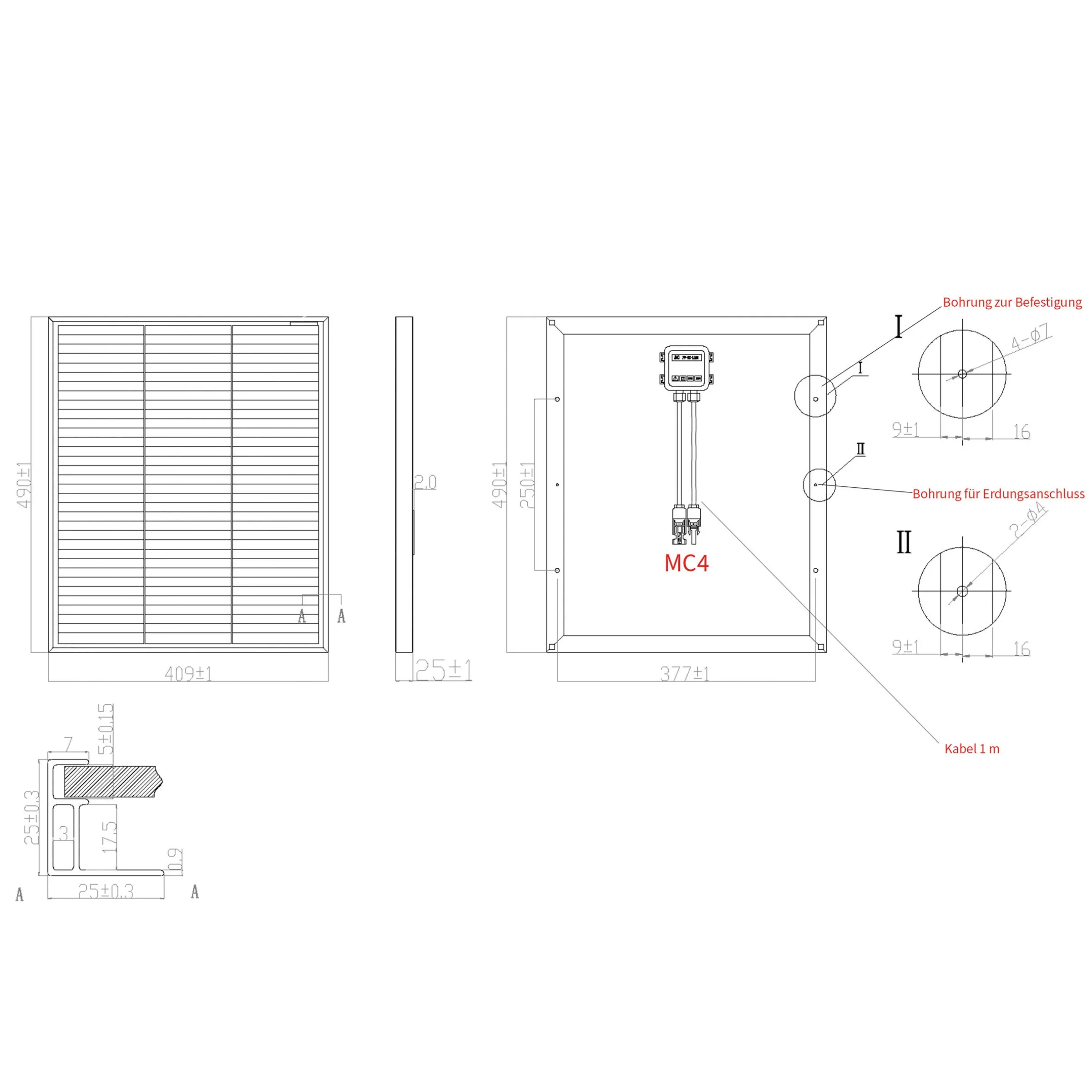 Solars Inselanlage 37 Wp mit 12V/ 12 Ah Akku und Leuchte