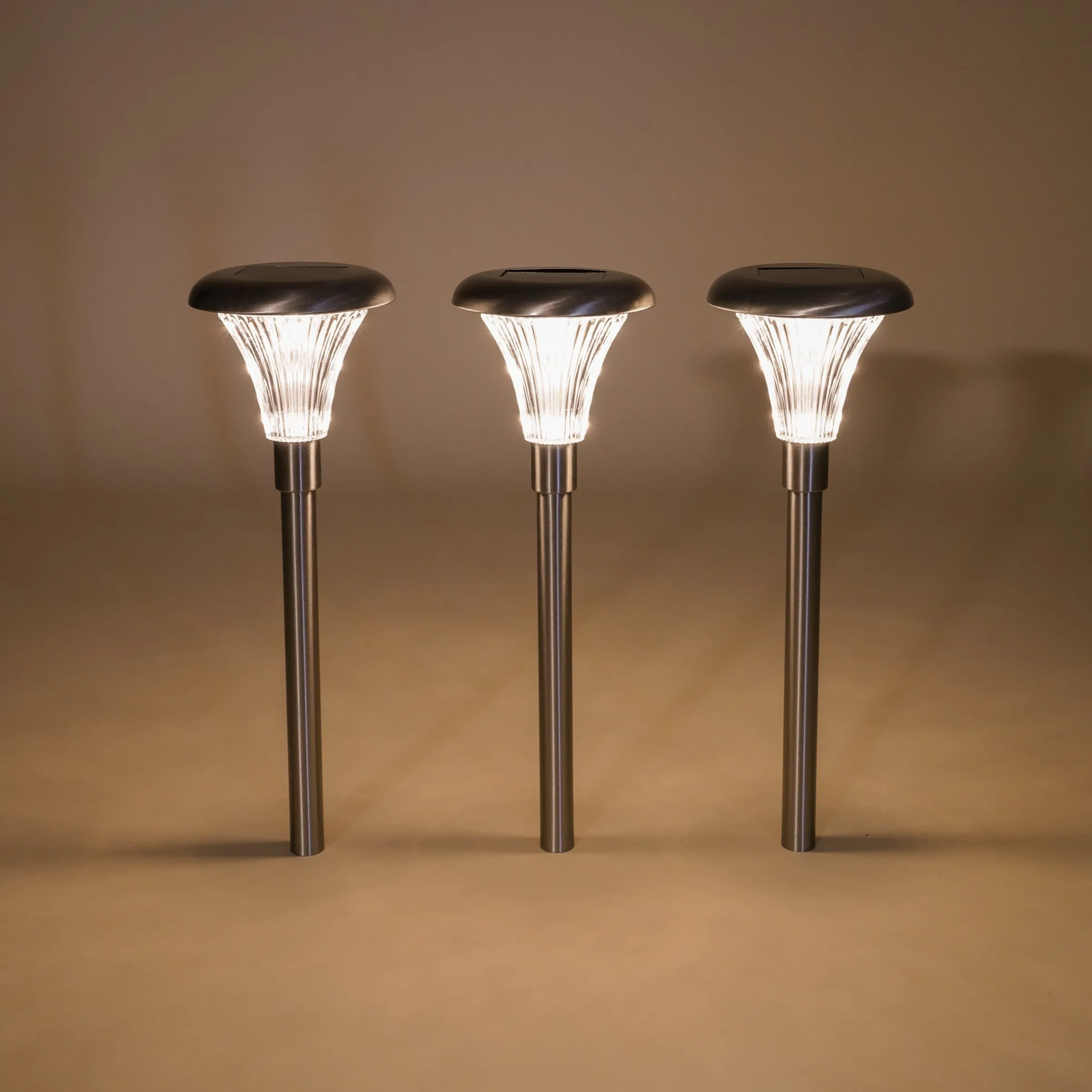 Solar Steckleuchten Set Capri 34 cm DuoColor Edelstahl