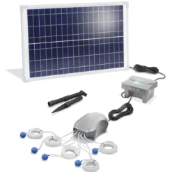 Solar Teichbelüfterset 25/600 5 Ausgänge mit 6 Ah LiFePO4 Akkuspeicher