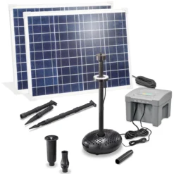 Solar Teichpumpenset 100/4000 mit 24 Ah LiFePO4 Akkuspeicher