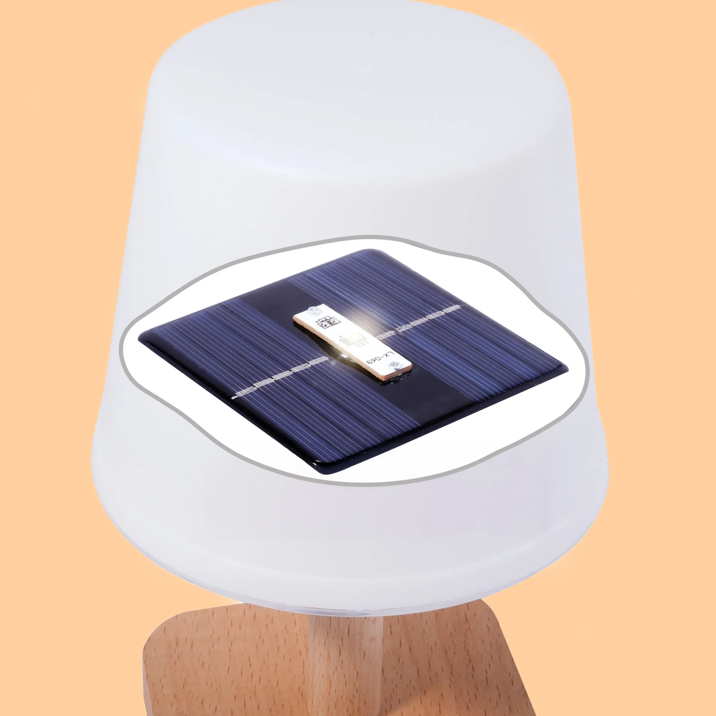 Solar Tischleuchte Harmony in Holzoptik