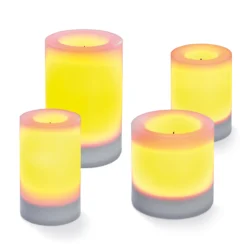 Solar Tischleuchten 4er Set mit Flackerkerze