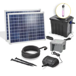 Solar UV-Durchlauffilter-Set 100/1900 mit 24 Ah LiFePO4-Akkuspeicher