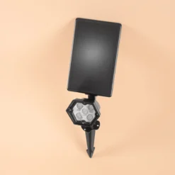 Solar Wand- und Bodenstrahler mit 5 Lichtfarben im Kunststoffgehäuse