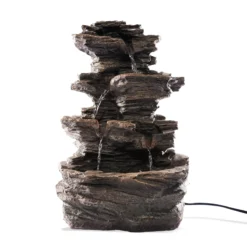 Solar Wasserfall-Dekobrunnen Rock Fountain mit Direktbetrieb