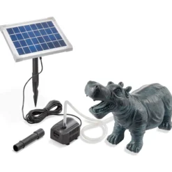 Solar Wasserspeier-Set Flusspferd Hippo