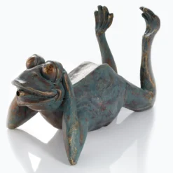 Solar Wasserspeier-Set liegender Frosch