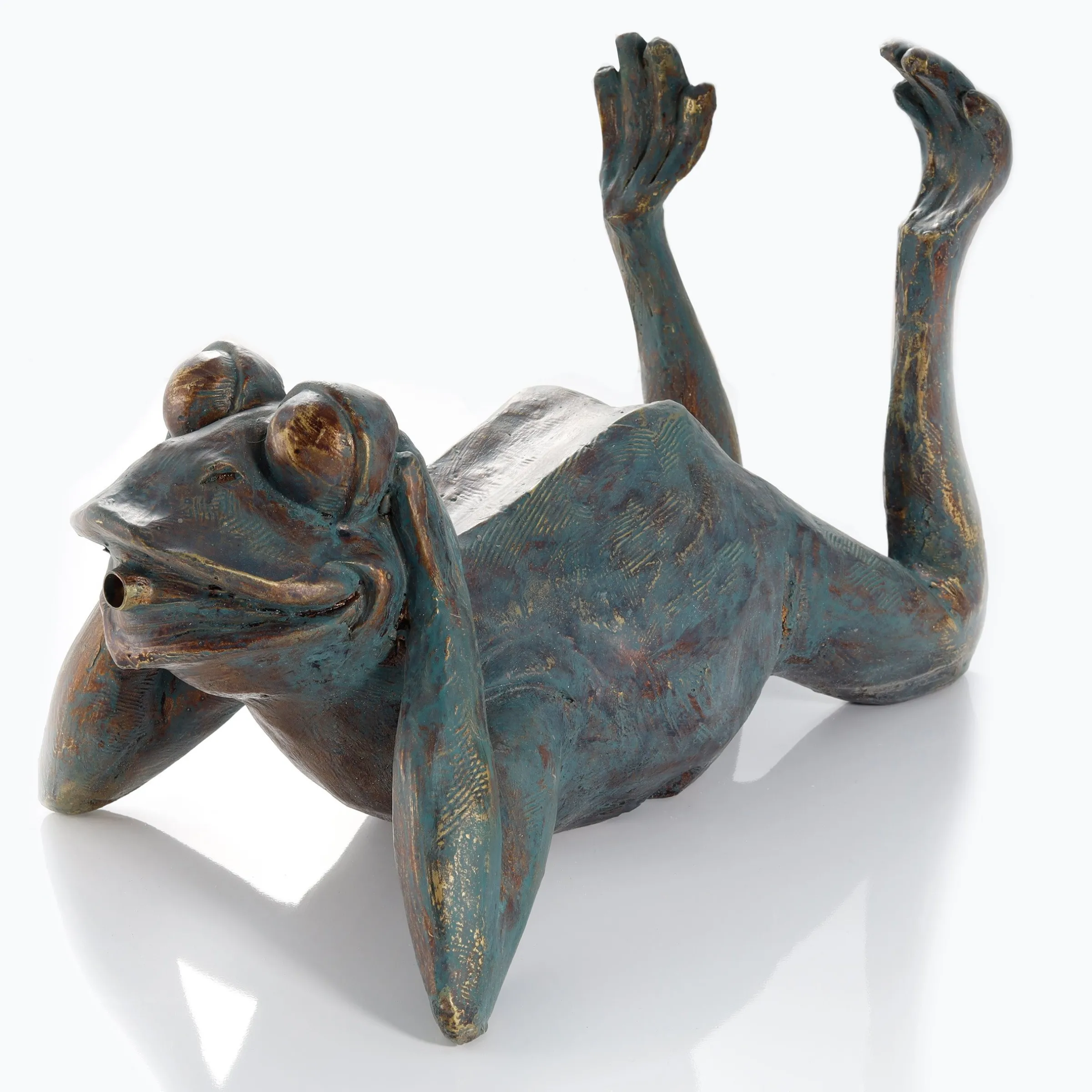 Solar Wasserspeier-Set liegender Frosch
