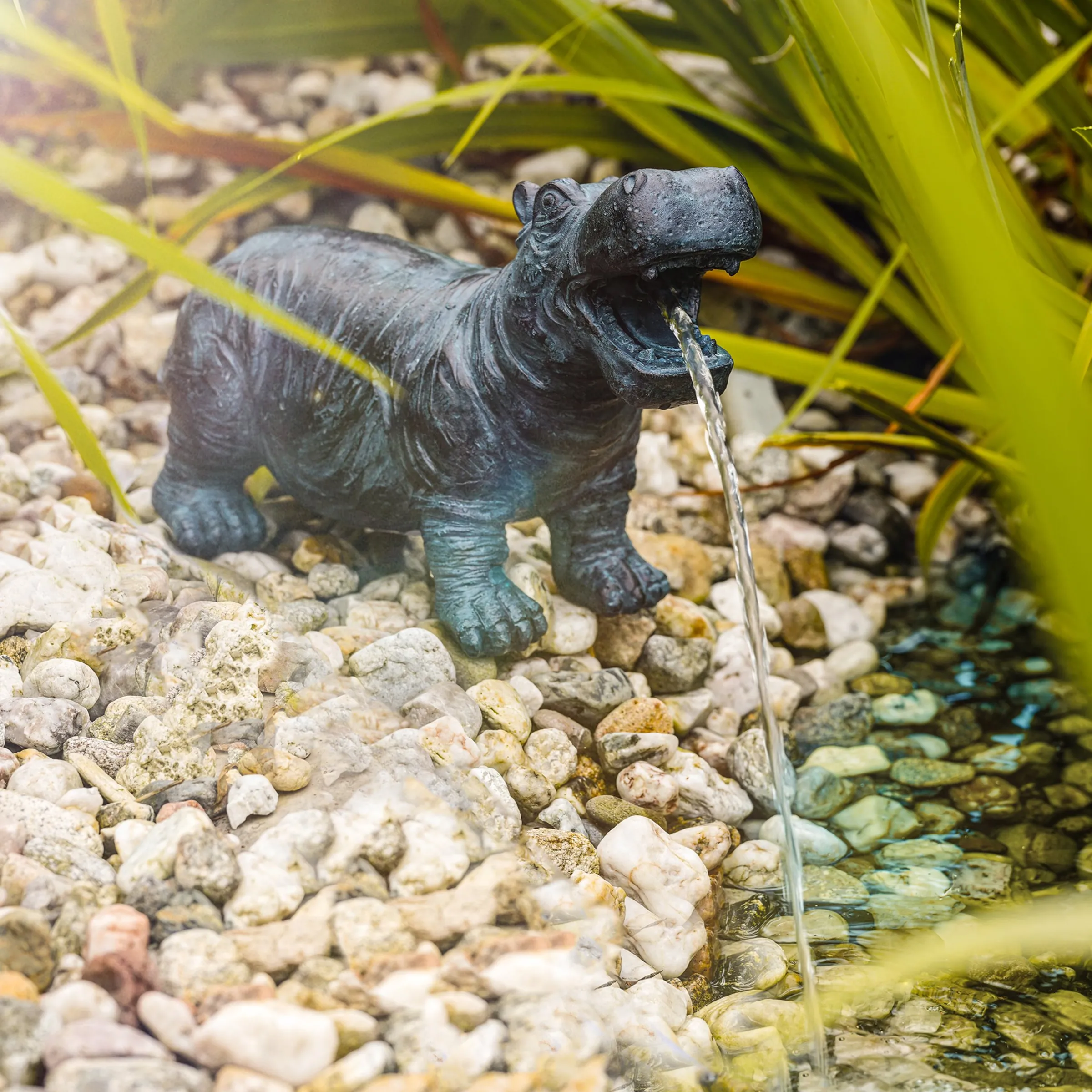 Wasserspeier-Figur Flusspferd Hippo