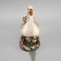 Wasserspeier-Figur Gans mit Kücken