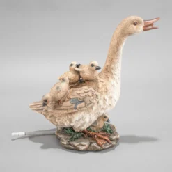 Wasserspeier-Figur Gans mit Kücken