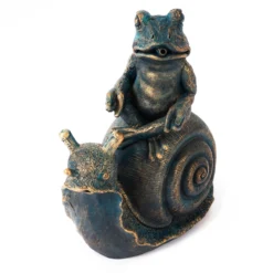 Wasserspeier-Figur Lilly und Nelly im Altkupfer-Design