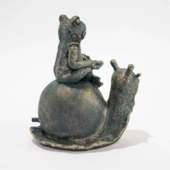 Wasserspeier-Figur Lilly und Nelly im Altkupfer-Design