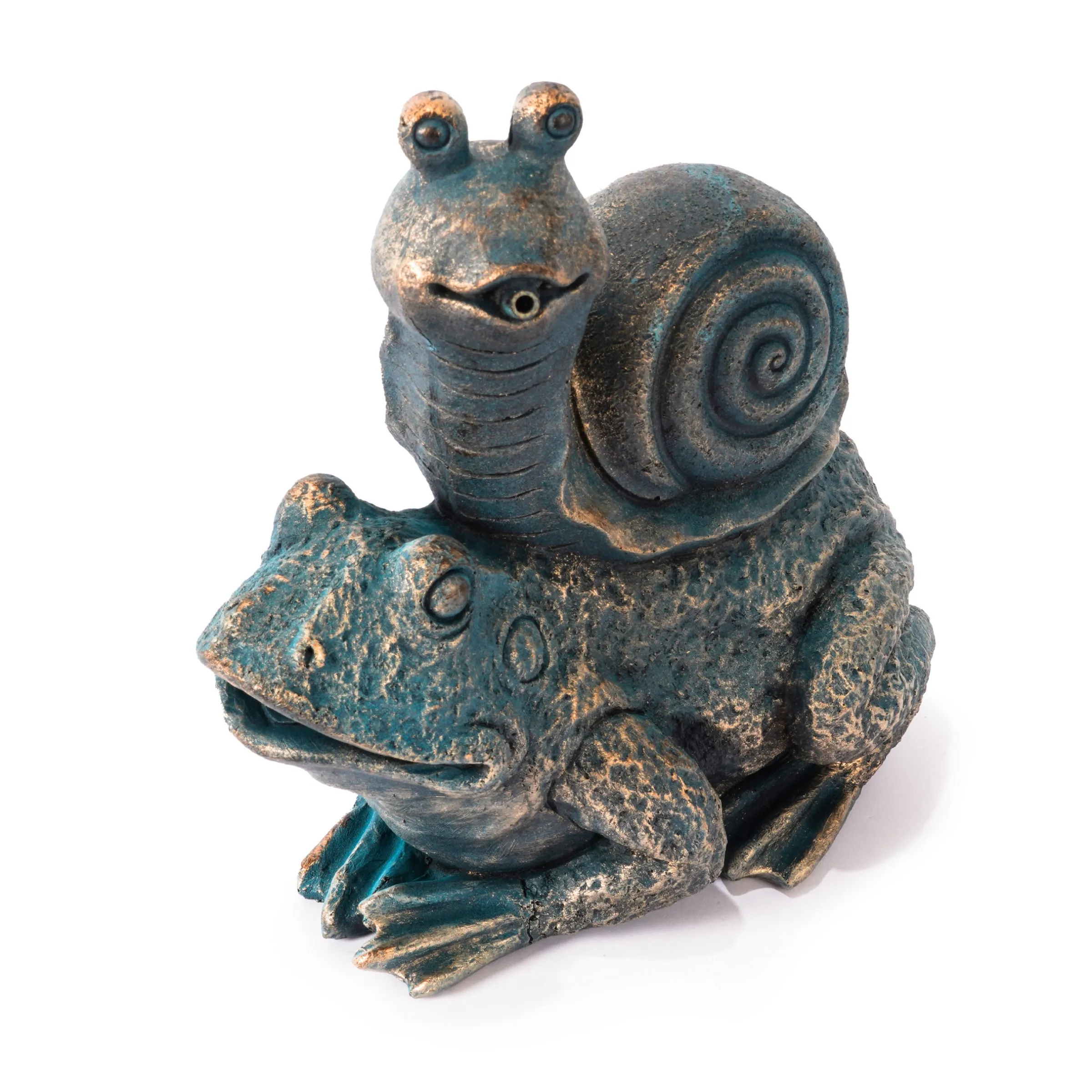 Wasserspeier-Figur Max und Moritz im Altkupfer-Design